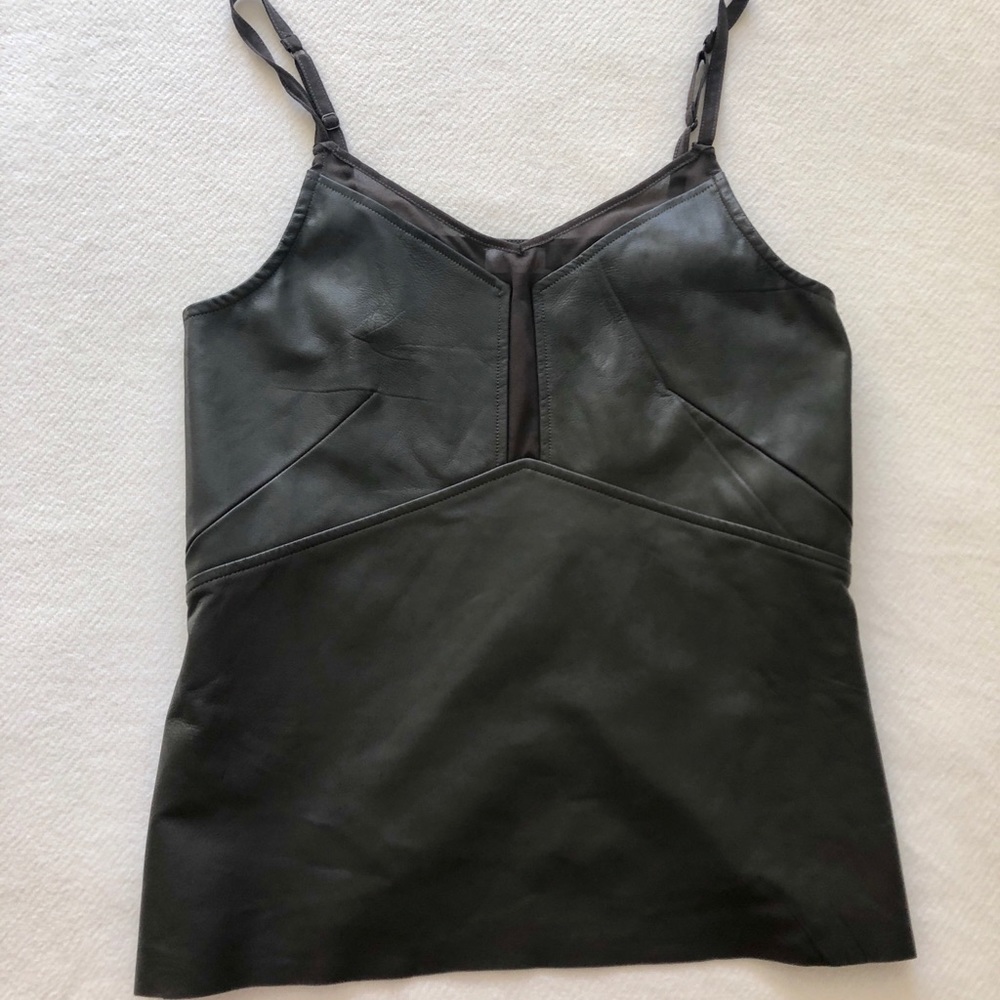 Ecru Leather Tank